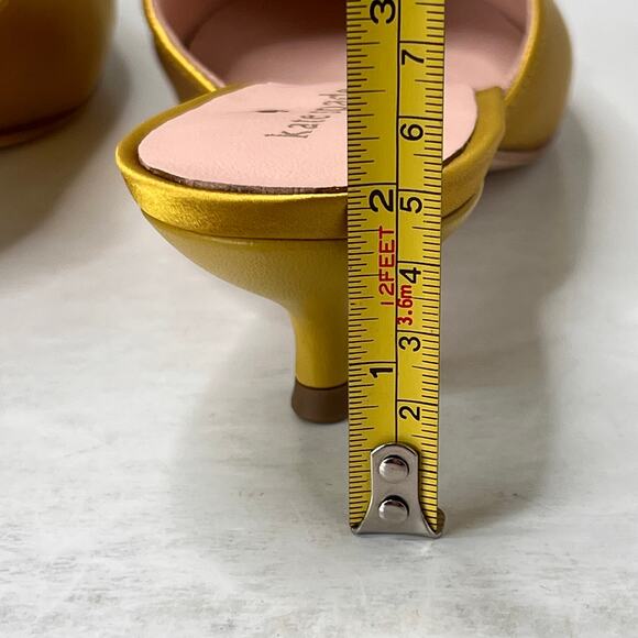 Kate Spade Darlene Satin Crystal/Bow Kitten Heel Mule Roasted Maze Women 8.5B - Picture 8 of 11